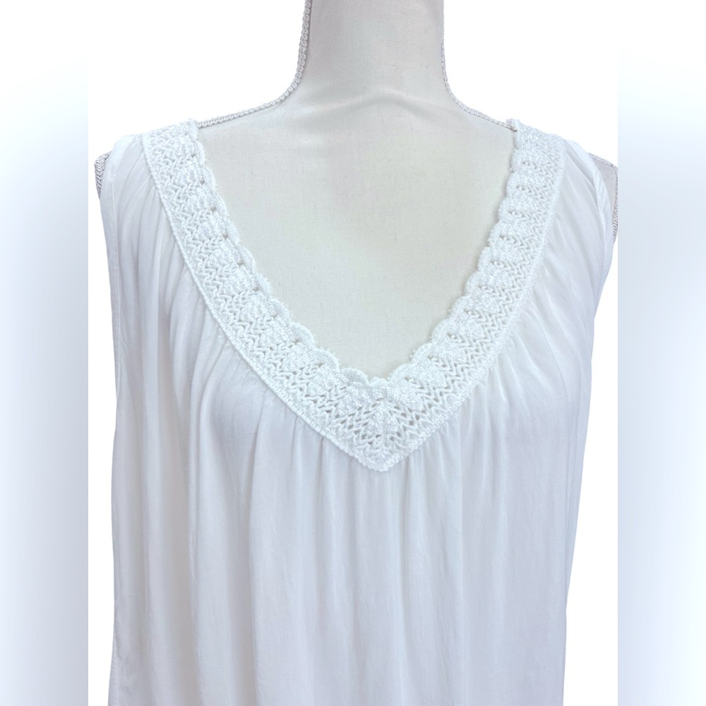 Franco Ferri Made in Italy Cotton Silk White Boho Mini Dress Tunic M - Picture 5 of 11